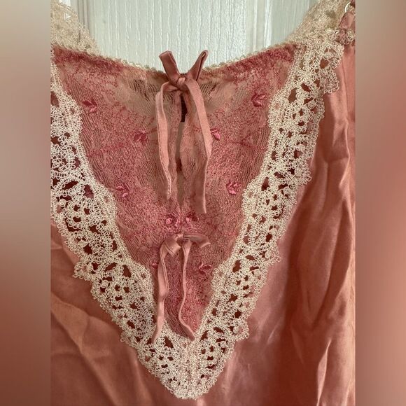 Vintage Pink Lace Slip Dress Y2K Nightie – JIEXIU Size M - Picture 7 of 10